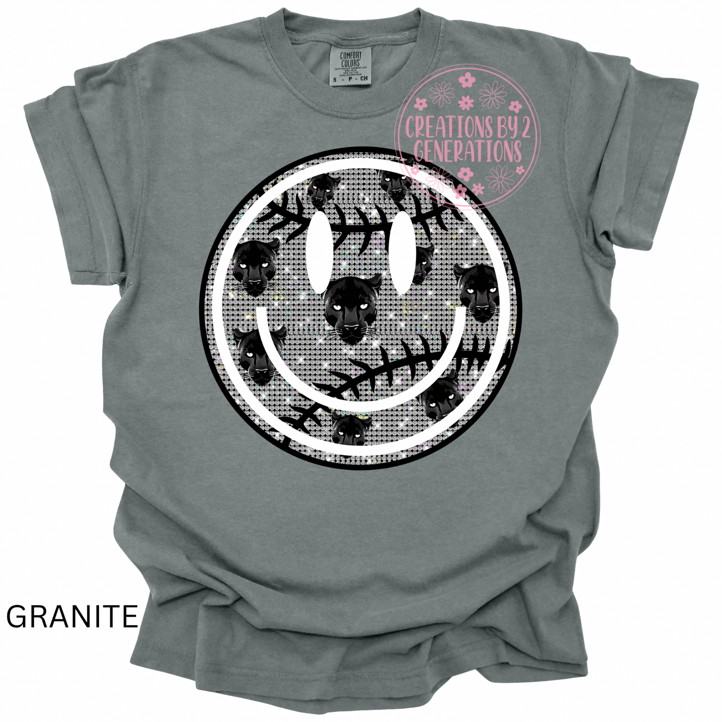 SMILEY SPARKLE PANTHERS BASEBALL PRINT