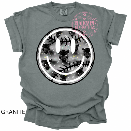 SMILEY SPARKLE PANTHERS BASEBALL PRINT
