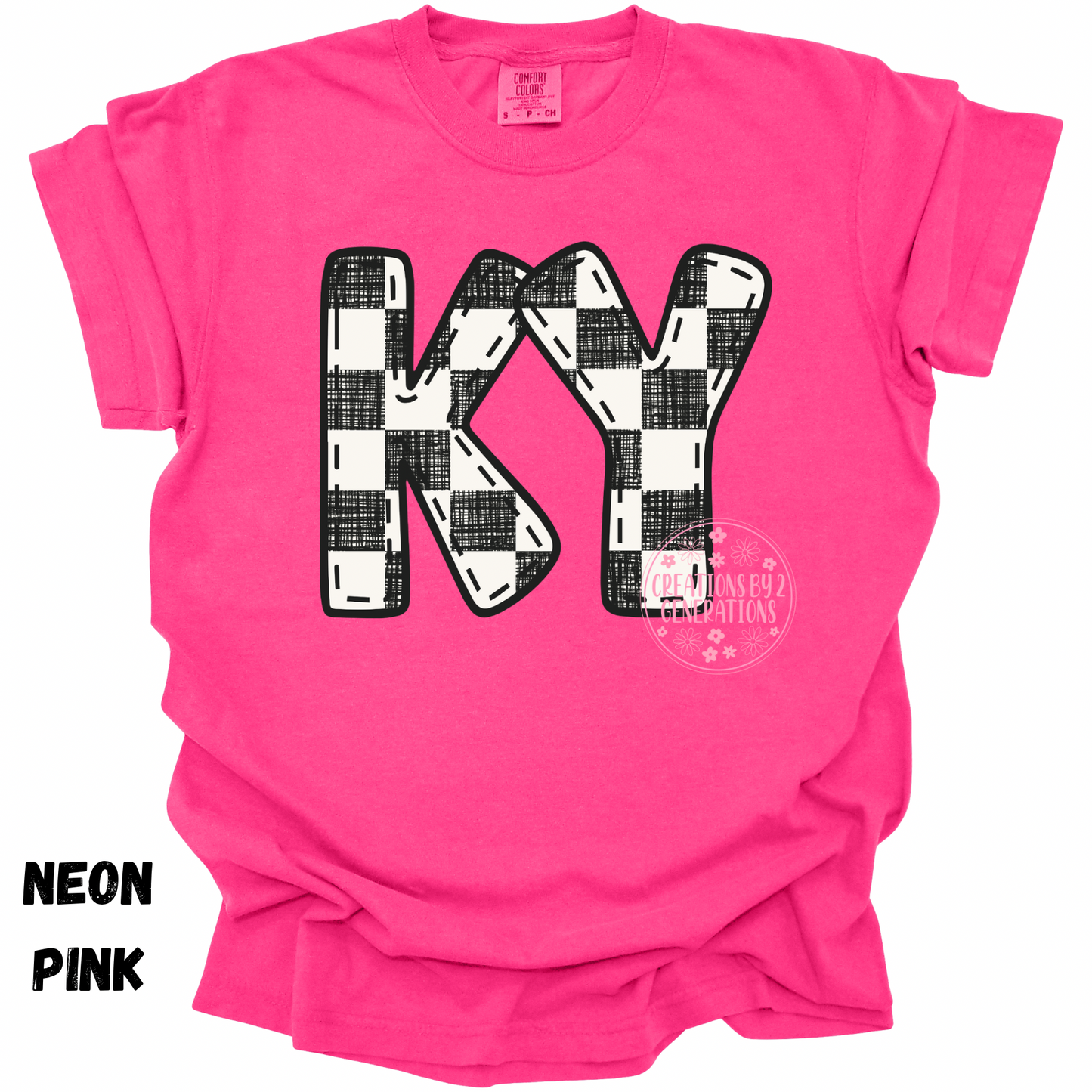 KY BLACK AND WHITE CHECKERED PRINT