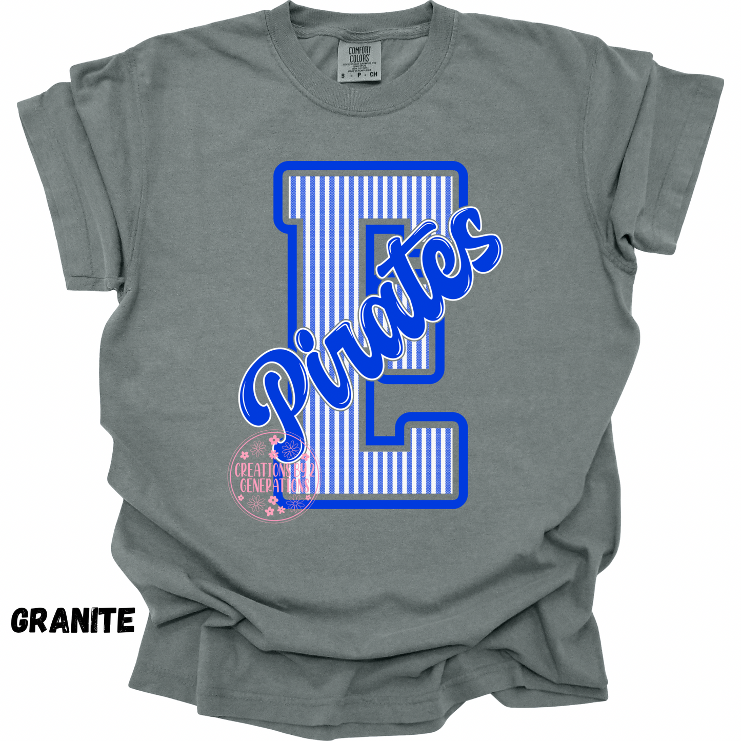E PIRATES BLUE AND WHITE YOUTH PRINT