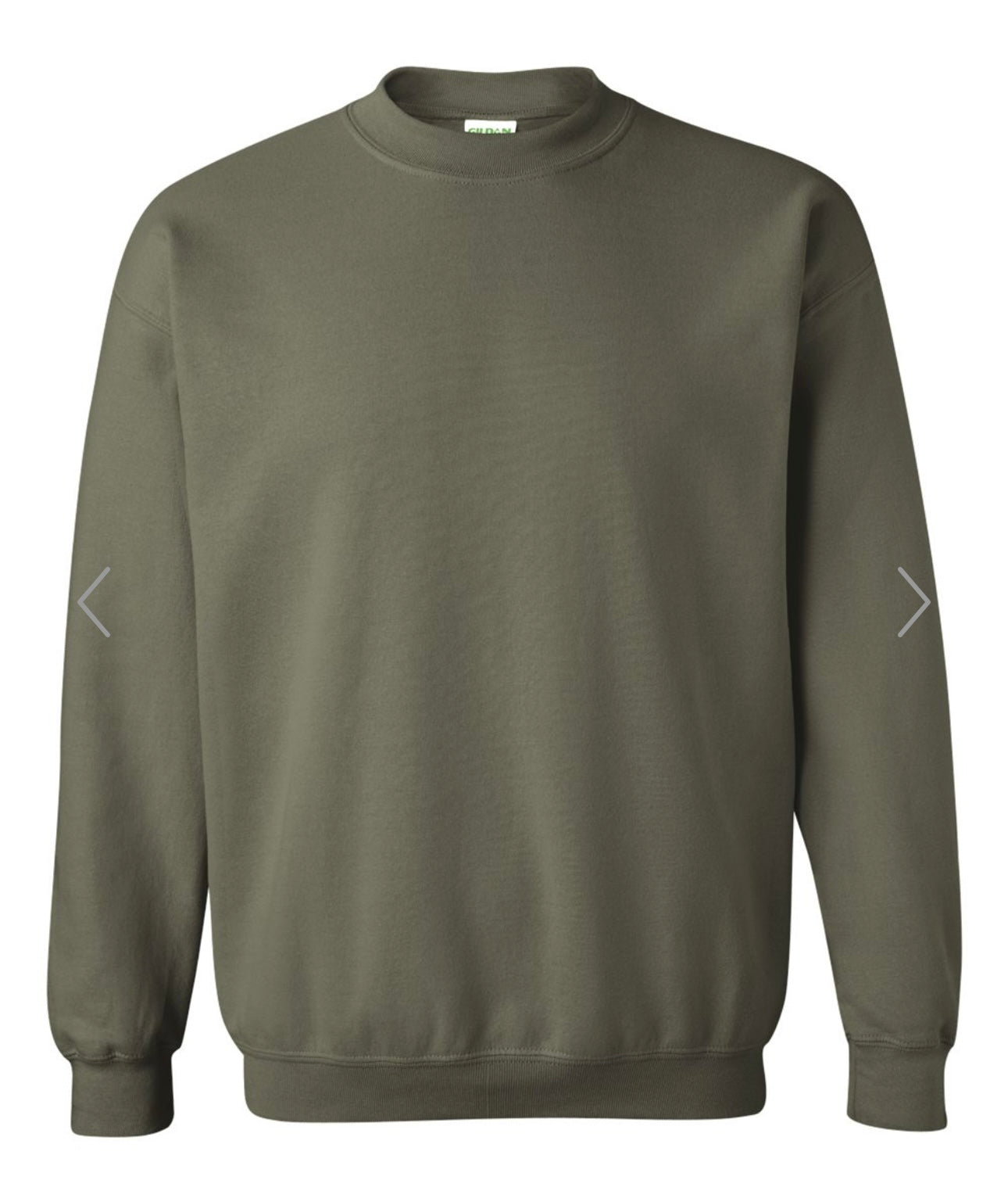 SMALL MILITARY GREEN GILDAN-HEAVY BLEND CREWNECK SWEATSHIRT