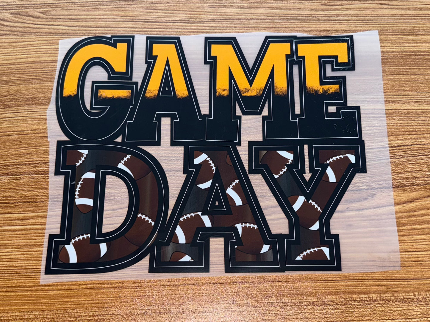 GAME DAY BLACK/GOLD FOOTBALL PRINT
