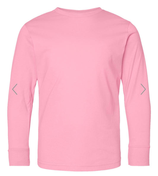 YOUTH XS PINK LAT - YOUTH FINE JERSEY LONG SLEEVE TEE - 6201