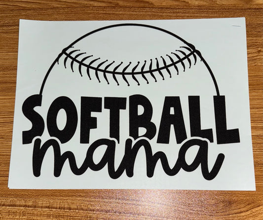 SOFTBALL MAMA BLACK PRINT