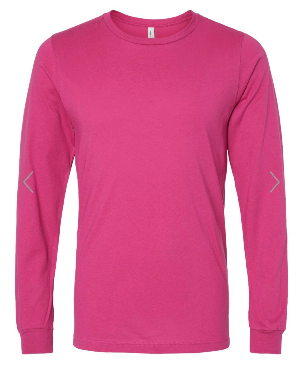 LARGE BERRY BELLA + CANVAS - JERSEY LONG SLEEVE TEE - 3501