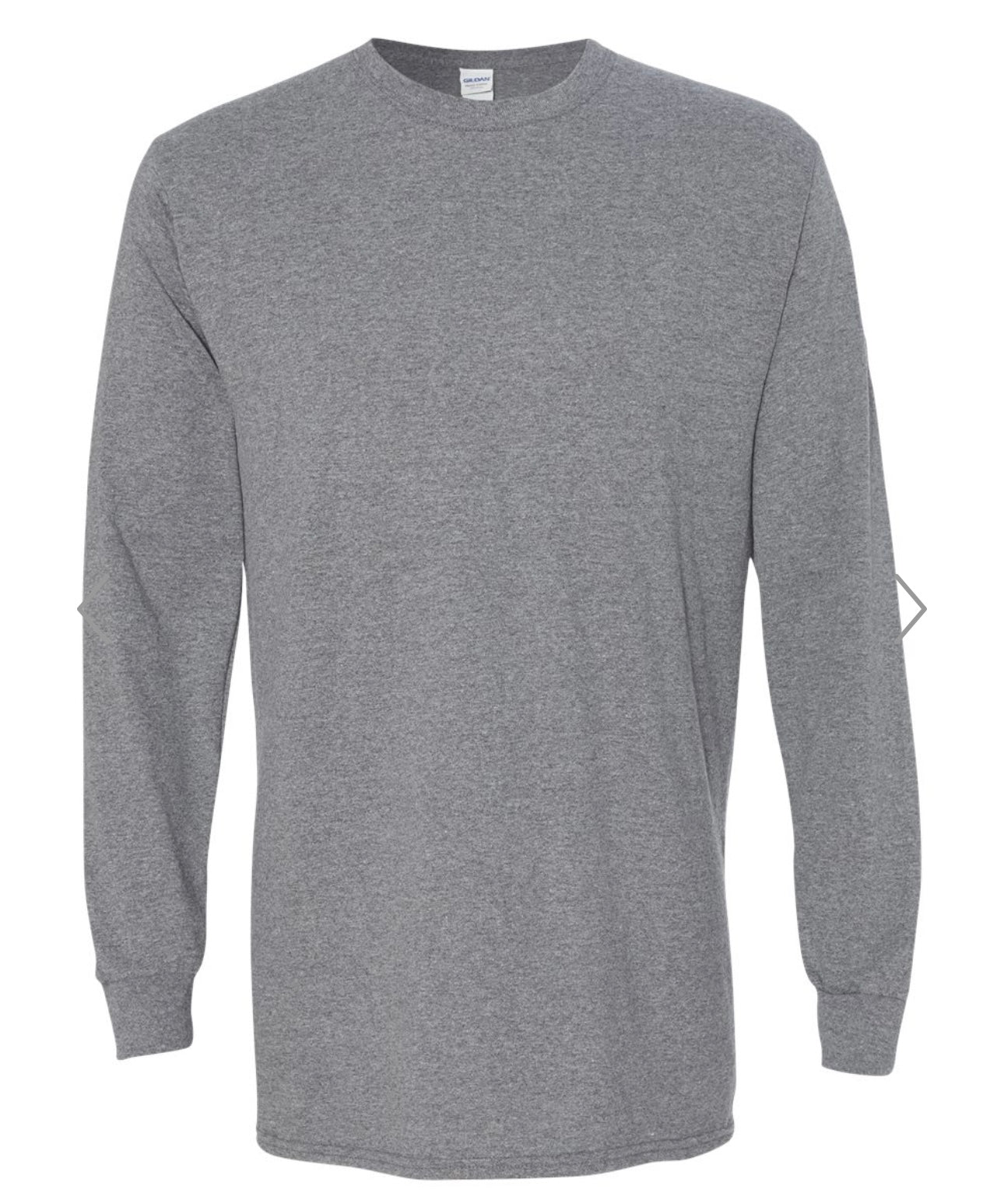 SMALL GRAPHITE HEATHER GILDAN HEAVY COTTON LONG SLEEVE T-SHIRT - 5400