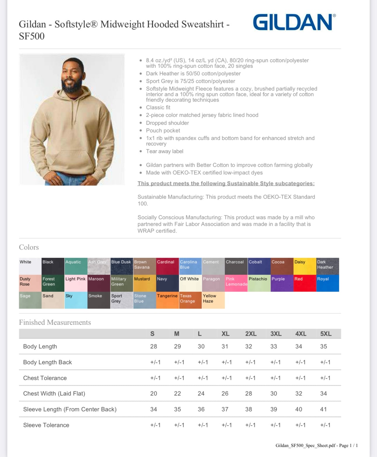 LARGE ROYAL GILDAN - SOFTSTYLE MIDWEIGHT HOODED SWEATSHIRT