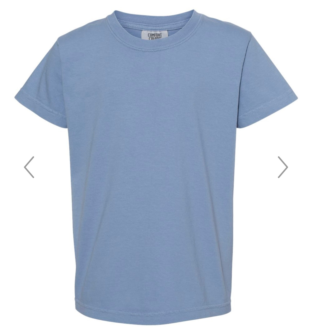 YOUTH LARGE WASHED DENIM COMFORT COLORS - GARMENT-DYED YOUTH HEAVYWEIGHT T-SHIRT - 9018