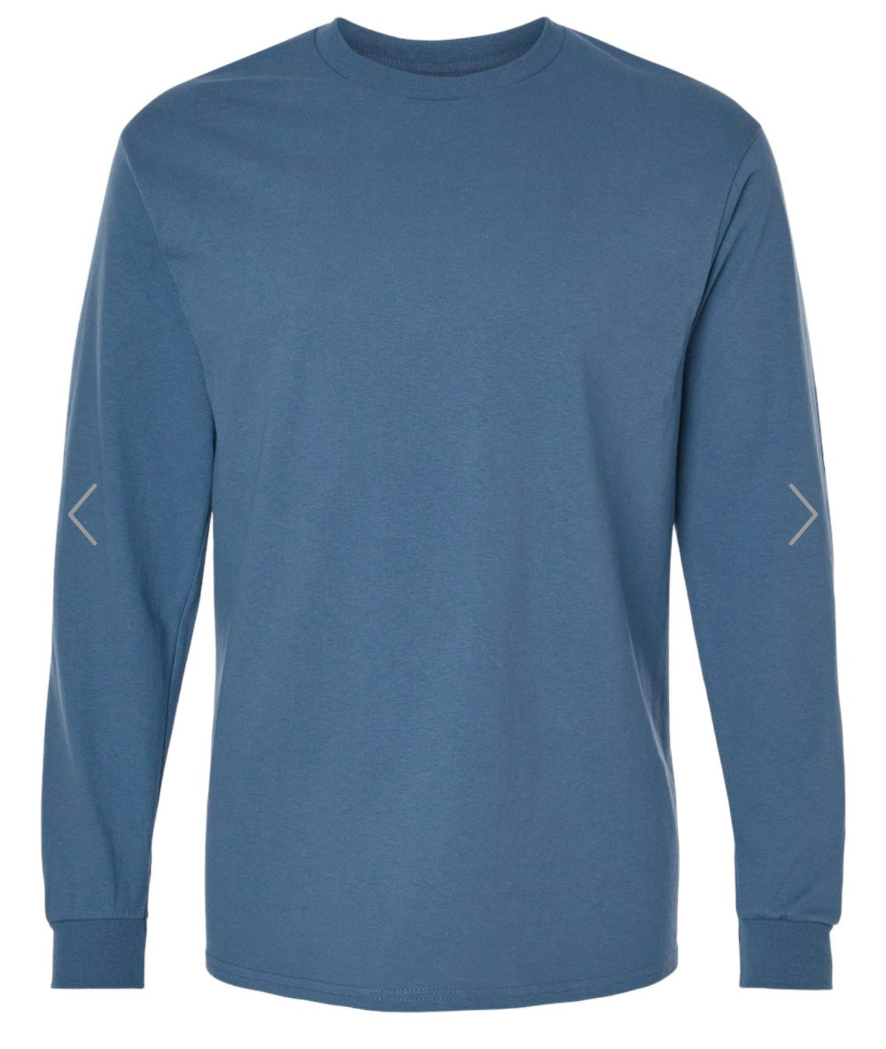SMALL INDIGO BLUE GILDAN HEAVY COTTON LONG SLEEVE T-SHIRT - 5400