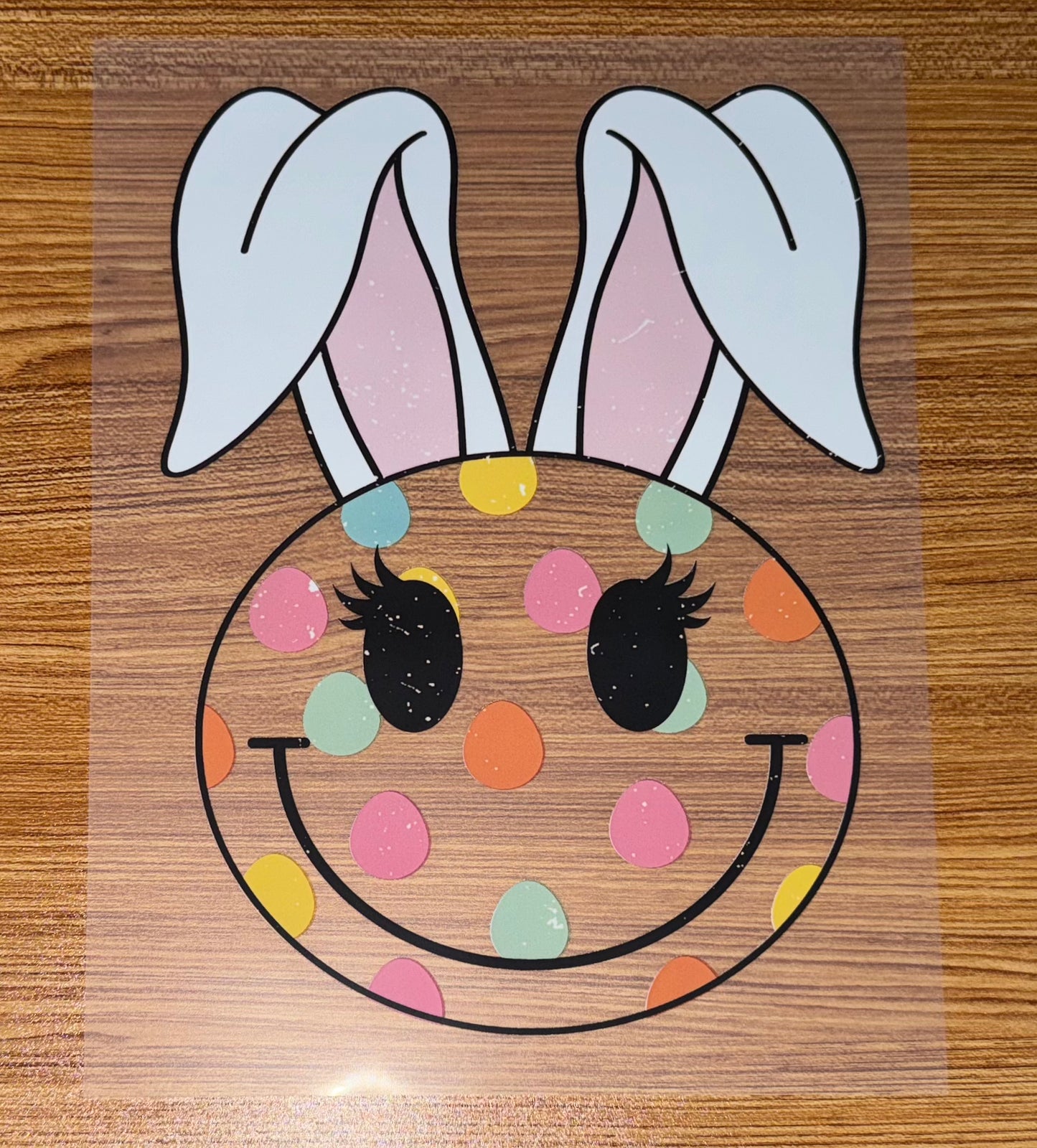 SMILEY FACE WITH BUNNY EARS PRINT