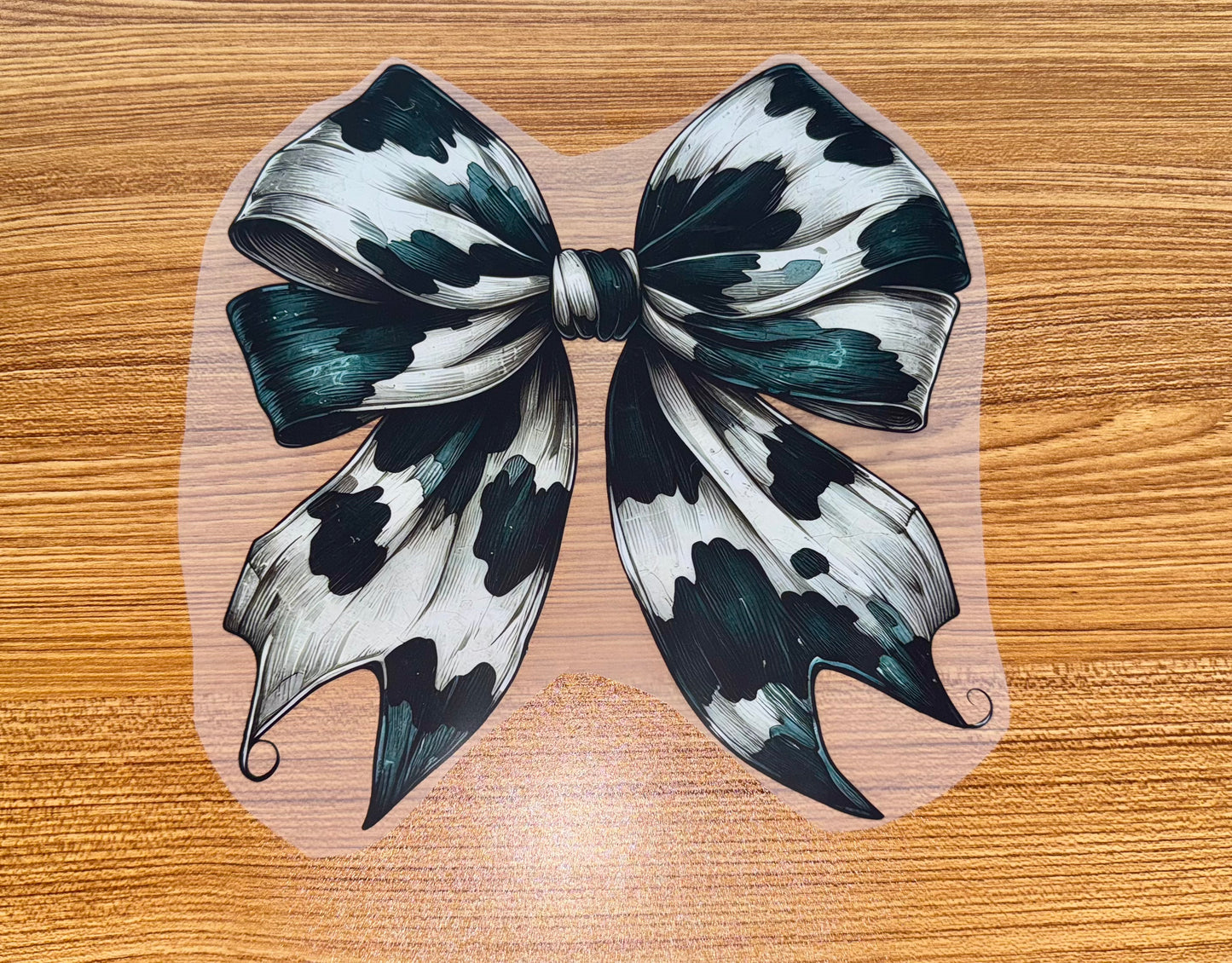 COW PRINT BOW BLACK AND WHITE PRINT