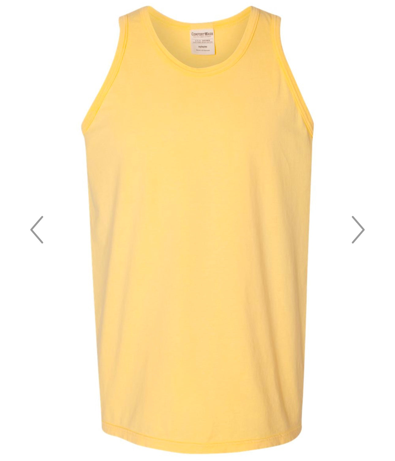 2X SUMMER SQUASH YELLOW COMFORTWASH BY HANES - GARMENT-DYED UNISEX TANK TOP - GDH300