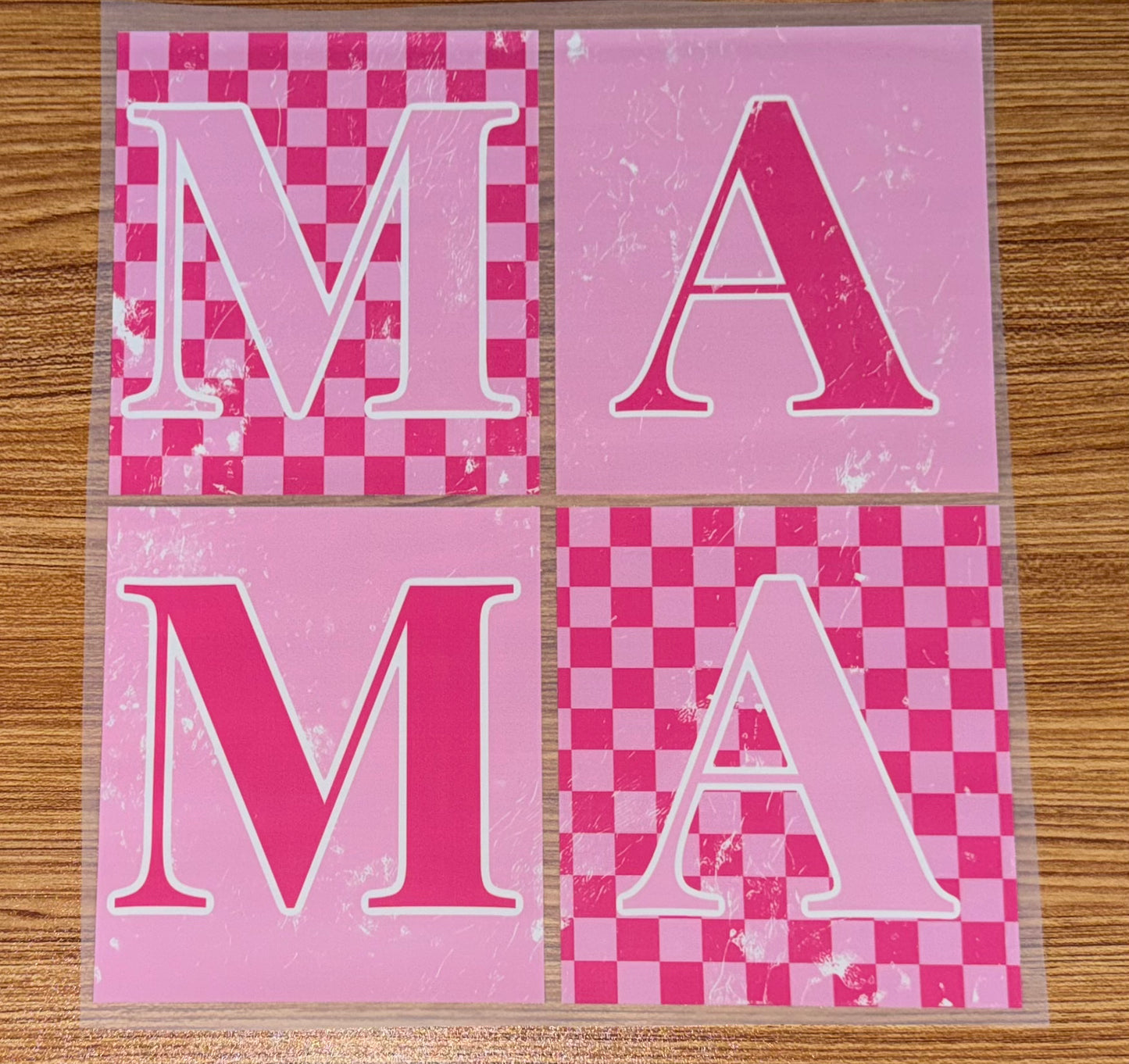 MAMA STACKED PINK CHECKERED (PRINT ONLY)