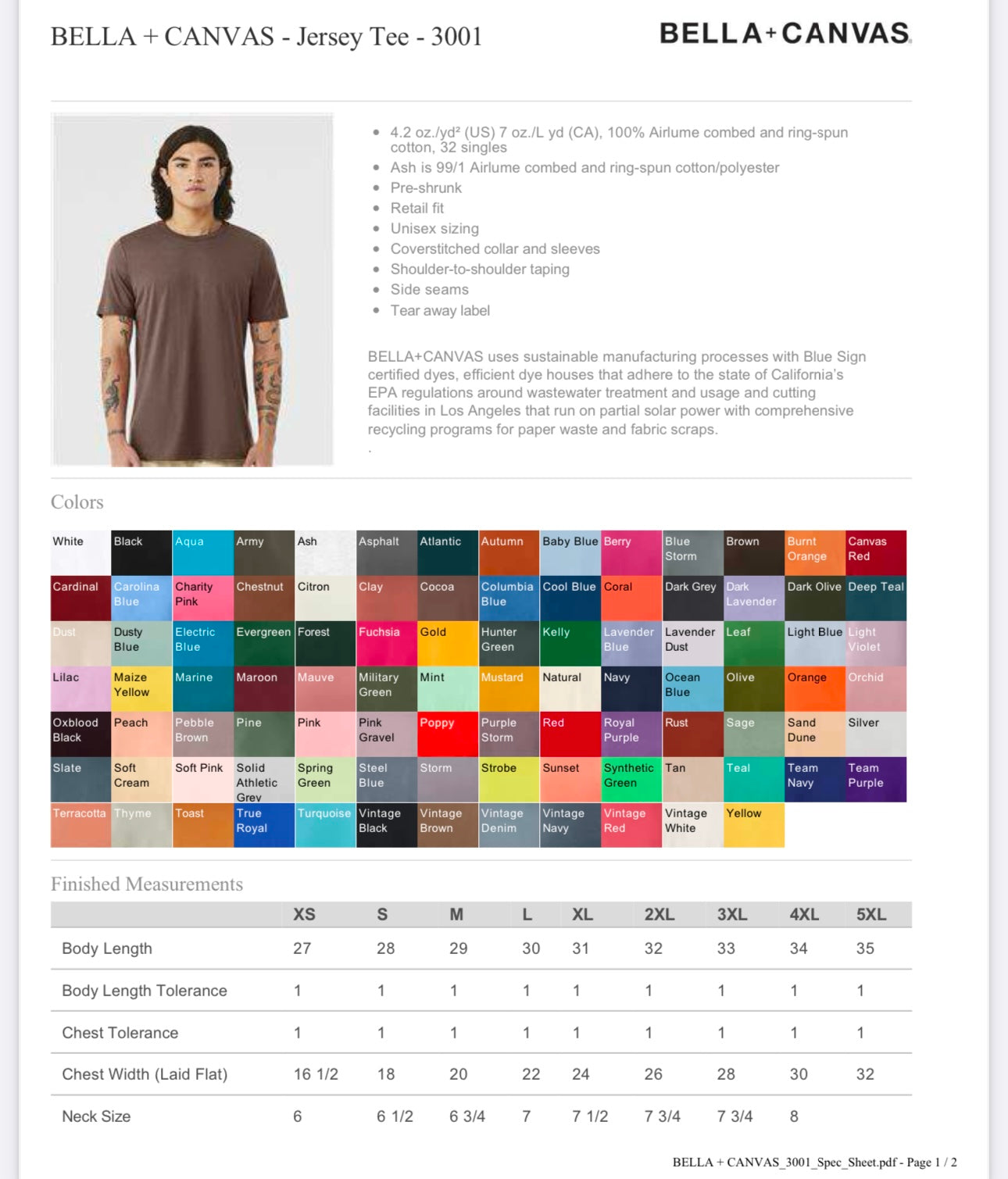 3X NATURAL BELLA + CANVAS - JERSEY TEE - 3001