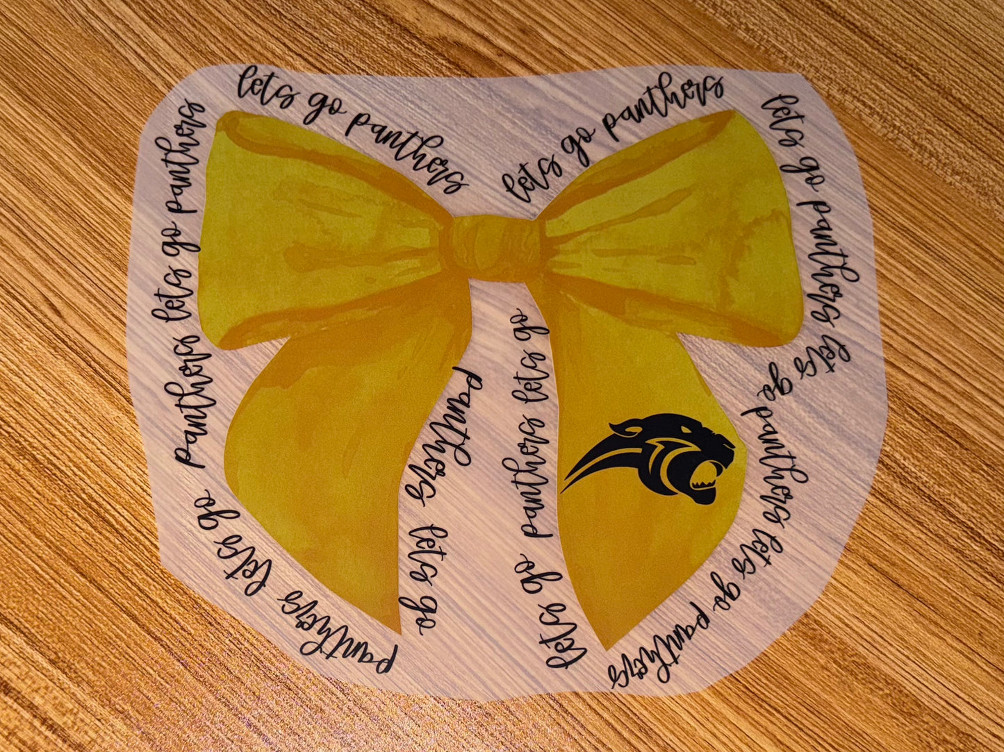 LETS GO PANTHERS GOLD BOW PRINT