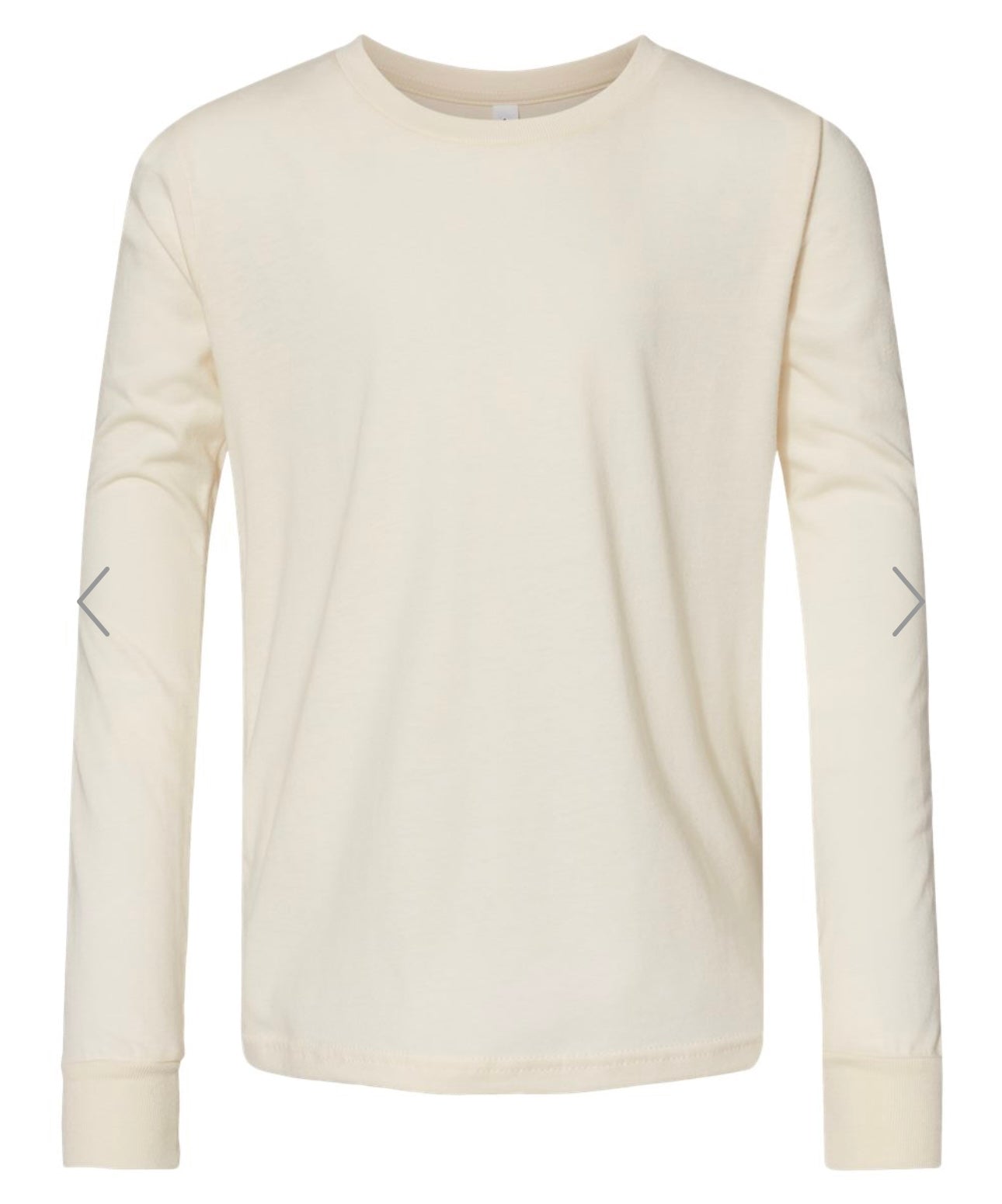 YOUTH LARGE NATURAL BELLA + CANVAS - YOUTH JERSEY LONG SLEEVE TEE - 3501Y