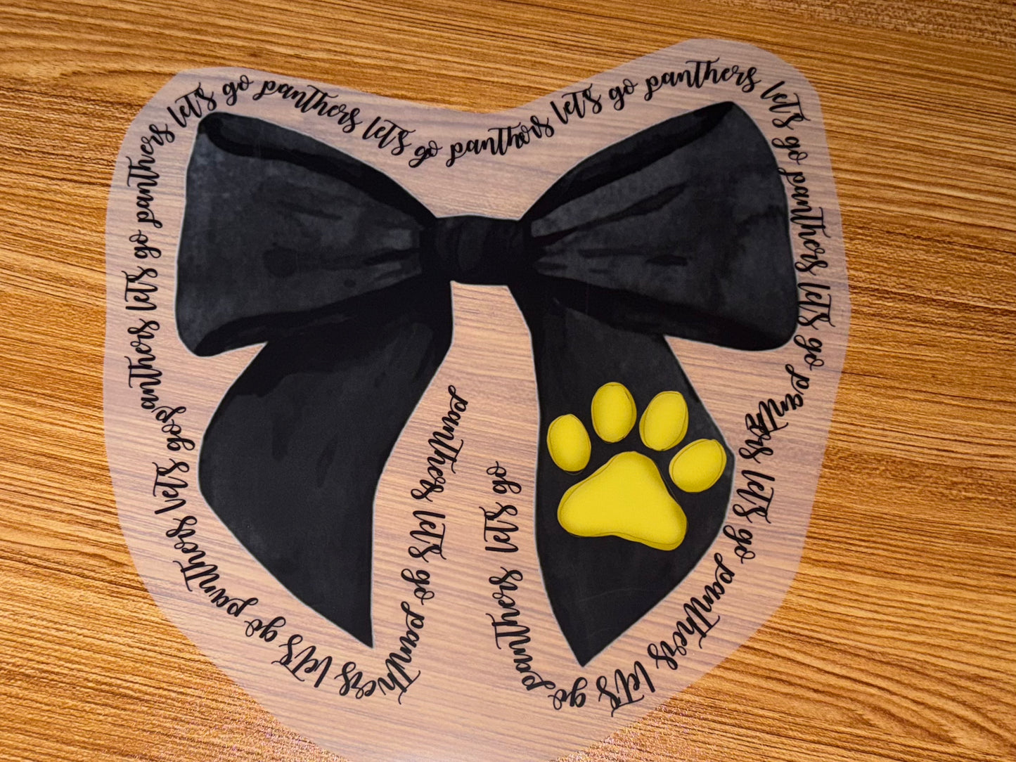 LETS GO PANTHERS BLACK BOW PRINT