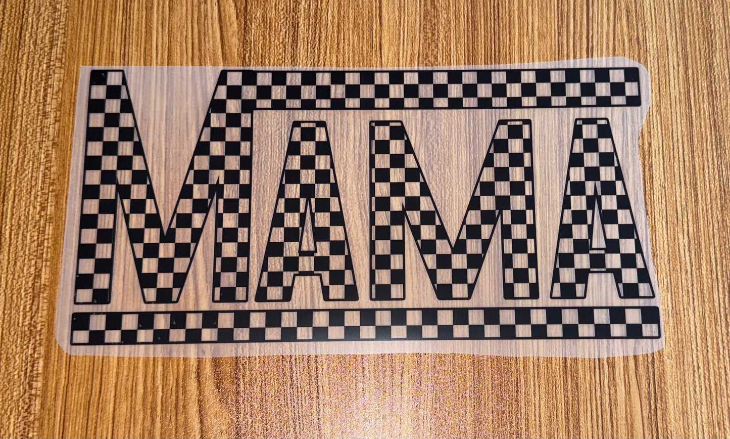 MAMA BLACK CHECKERED PRINT