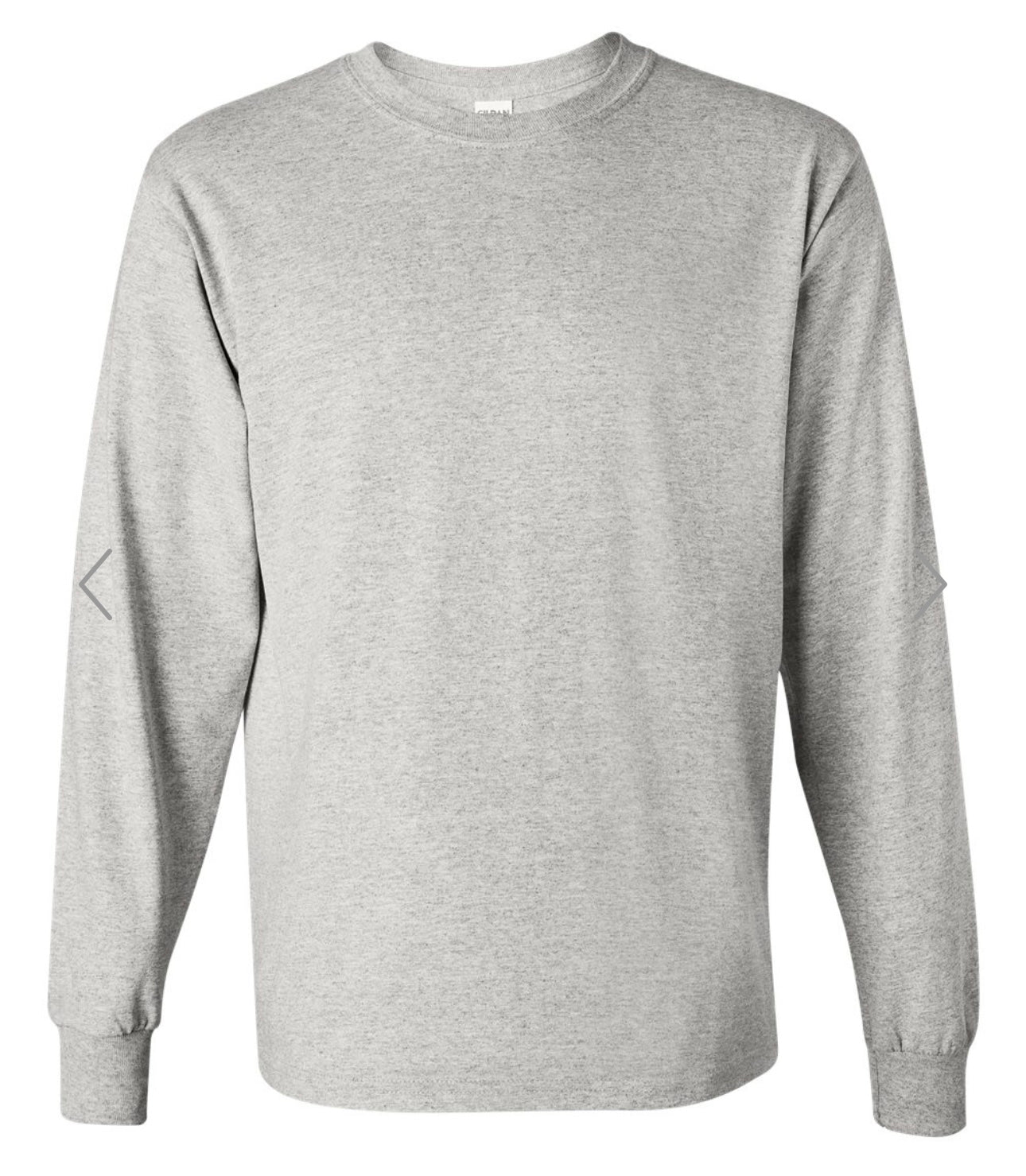MEDIUM ASH GILDAN HEAVY COTTON LONG SLEEVE T-SHIRT - 5400