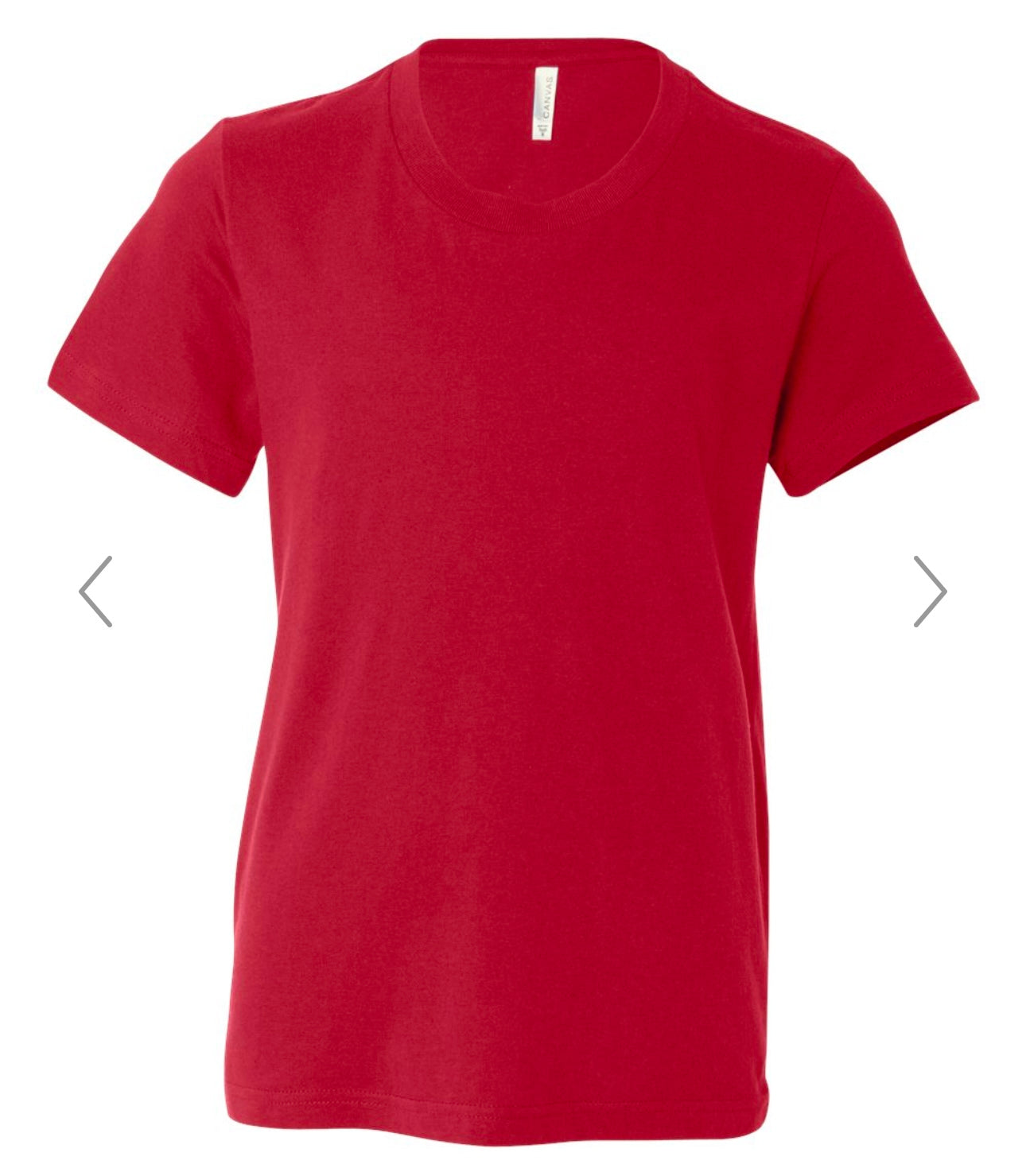 YOUTH MEDIUM RED BELLA + CANVAS - YOUTH JERSEY TEE - 3001Y