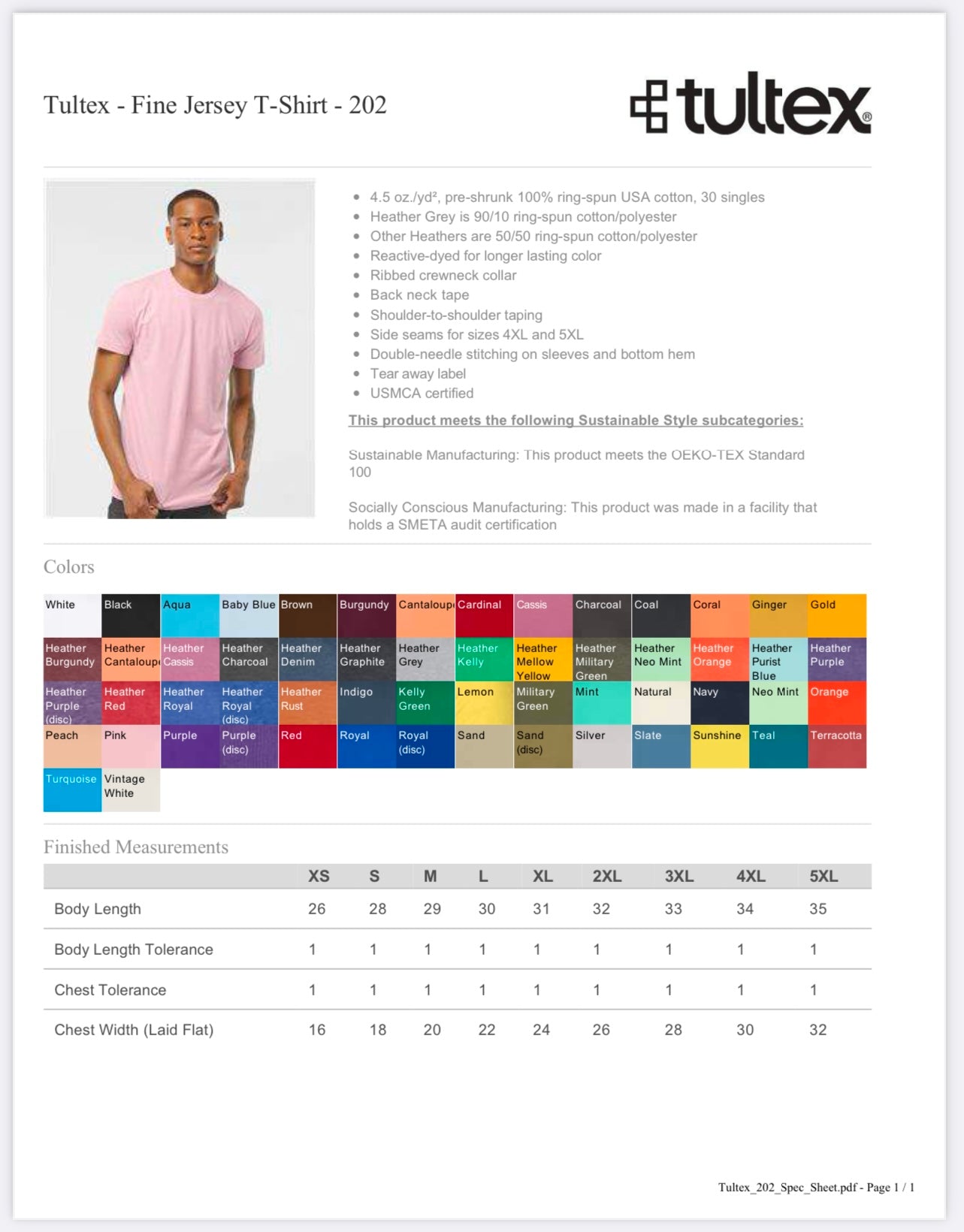 2X HEATHER ROYAL TULTEX FINE JERSEY T-SHIRT - 202