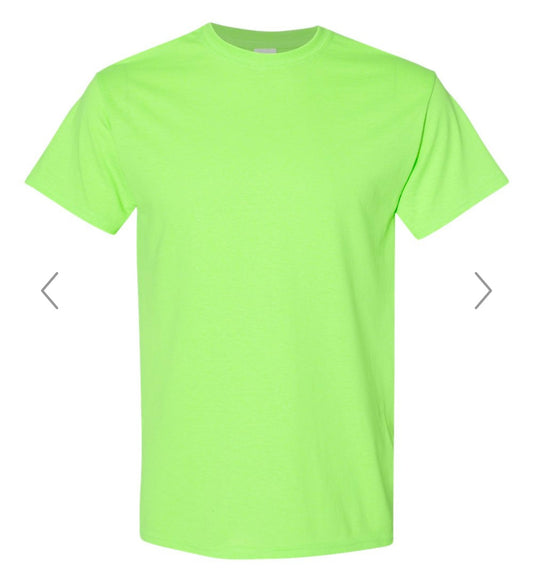XL NEON GREEN GILDAN - HEAVY COTTON T-SHIRT 5000