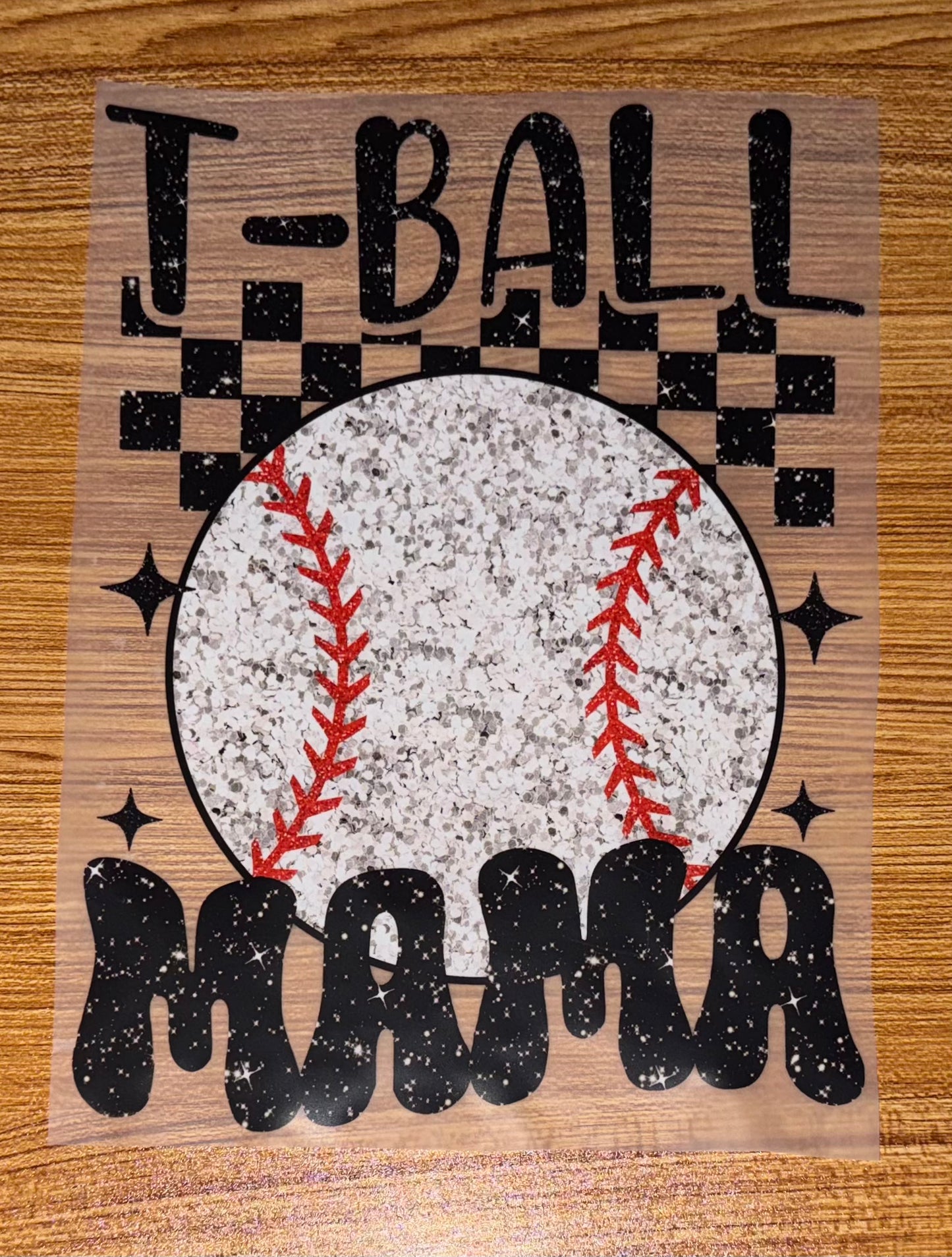 T-BALL MAMA FAUX GLITTER (PRINT ONLY)