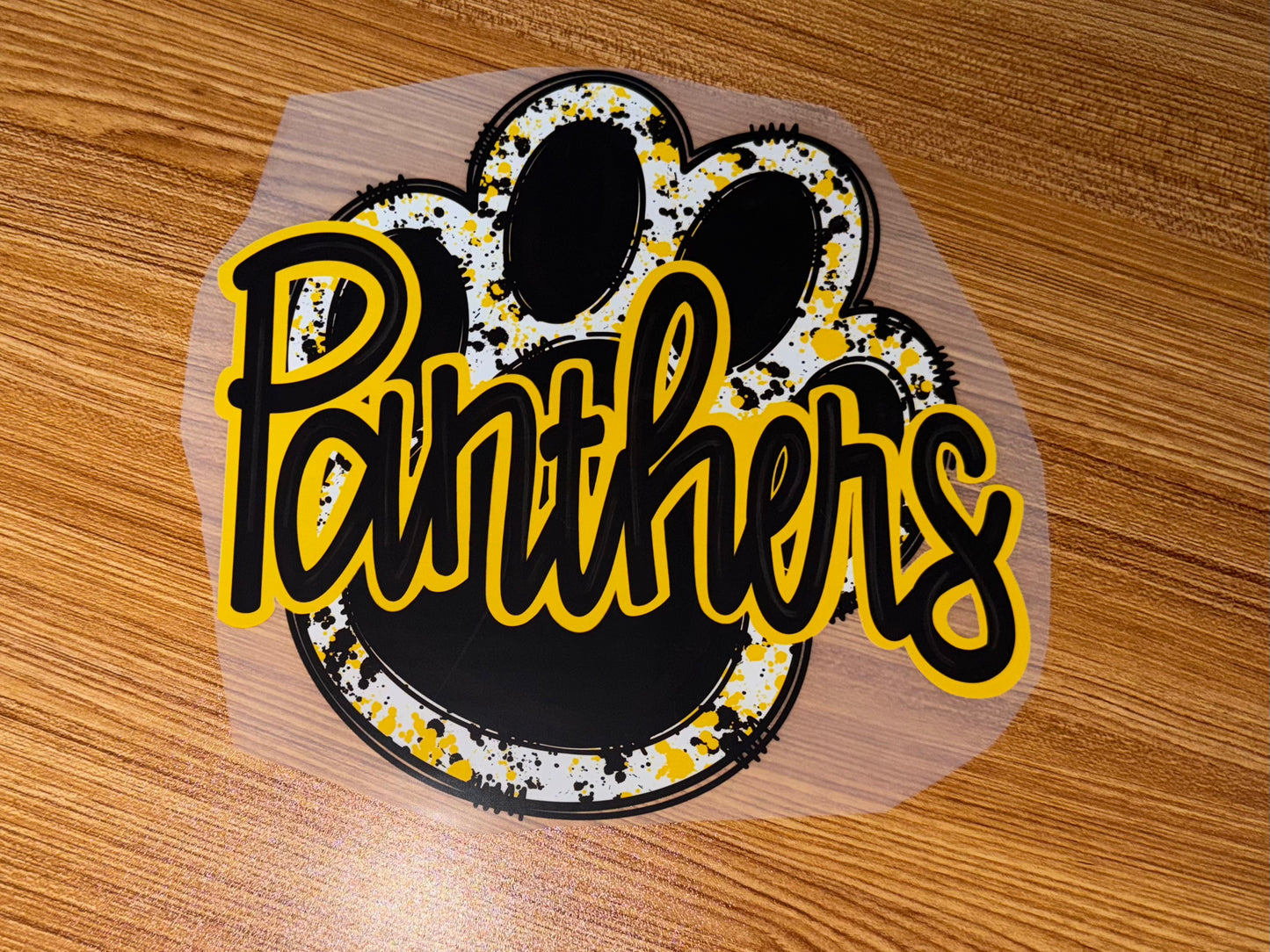 PANTHERS WITH PAW BLACK & GOLD PRINT