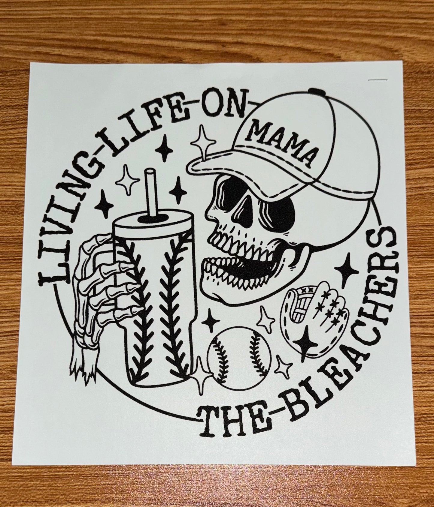LIVING LIFE ON THE BLEACHERS BLACK (PRINT ONLY)