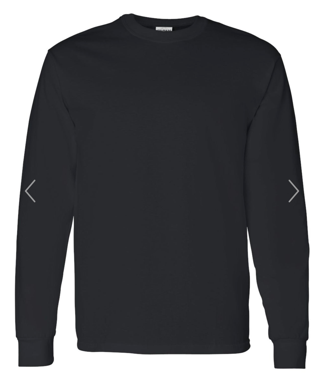 SMALL BLACK GILDAN HEAVY COTTON LONG SLEEVE T-SHIRT - 5400