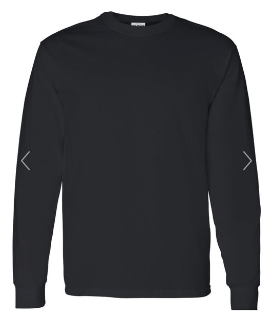 SMALL BLACK GILDAN HEAVY COTTON LONG SLEEVE T-SHIRT - 5400