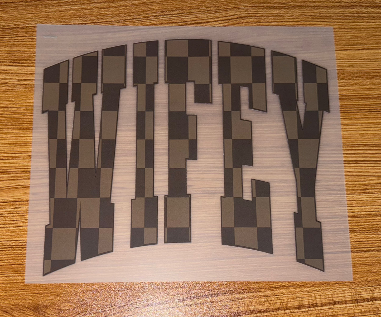 WIFEY BROWN CHECKERED PRINT