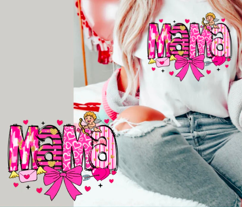 MAMA VALENTINE PINK BOW PRINT