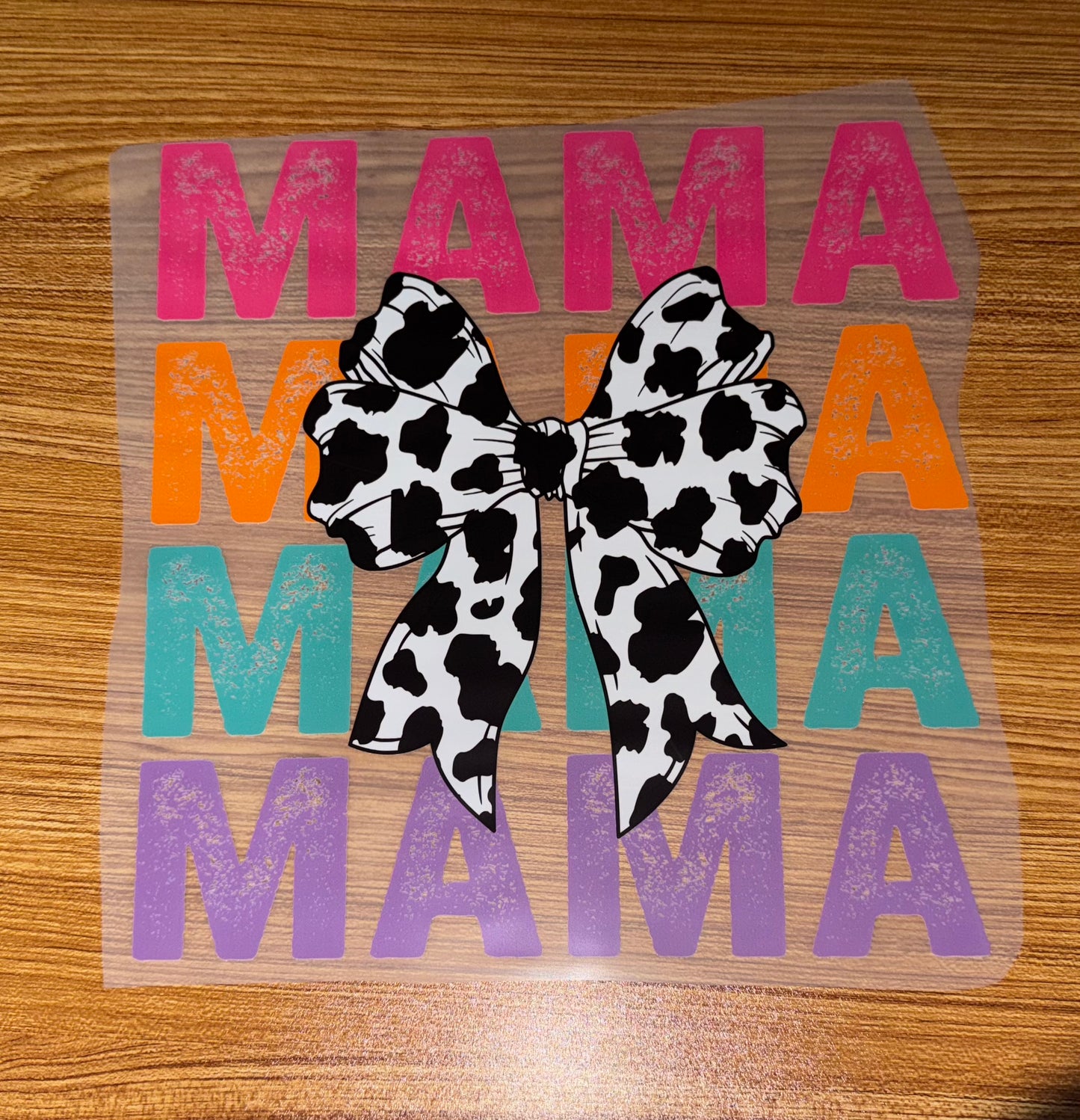 MAMA MULTICOLOR STACK COW PRINT BOW (PRINT ONLY)