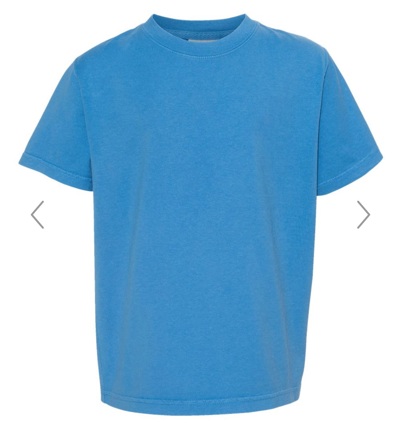 YOUTH SMALL SUMMER SKY BLUE COMFORTWASH BY HANES - GARMENT-DYED YOUTH T-SHIRT - GDH175