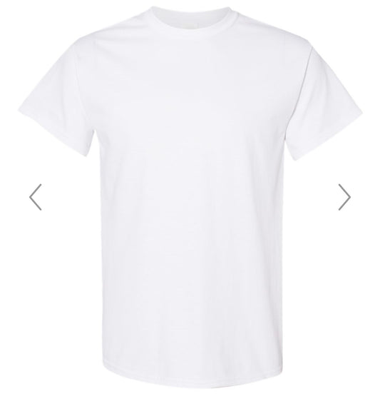 SMALL WHITE GILDAN - HEAVY COTTON T-SHIRT 5000