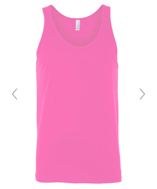 XL NEON PINK BELLA+CANVAS UNISEX HEATHER CVC TANK - 3480CVC