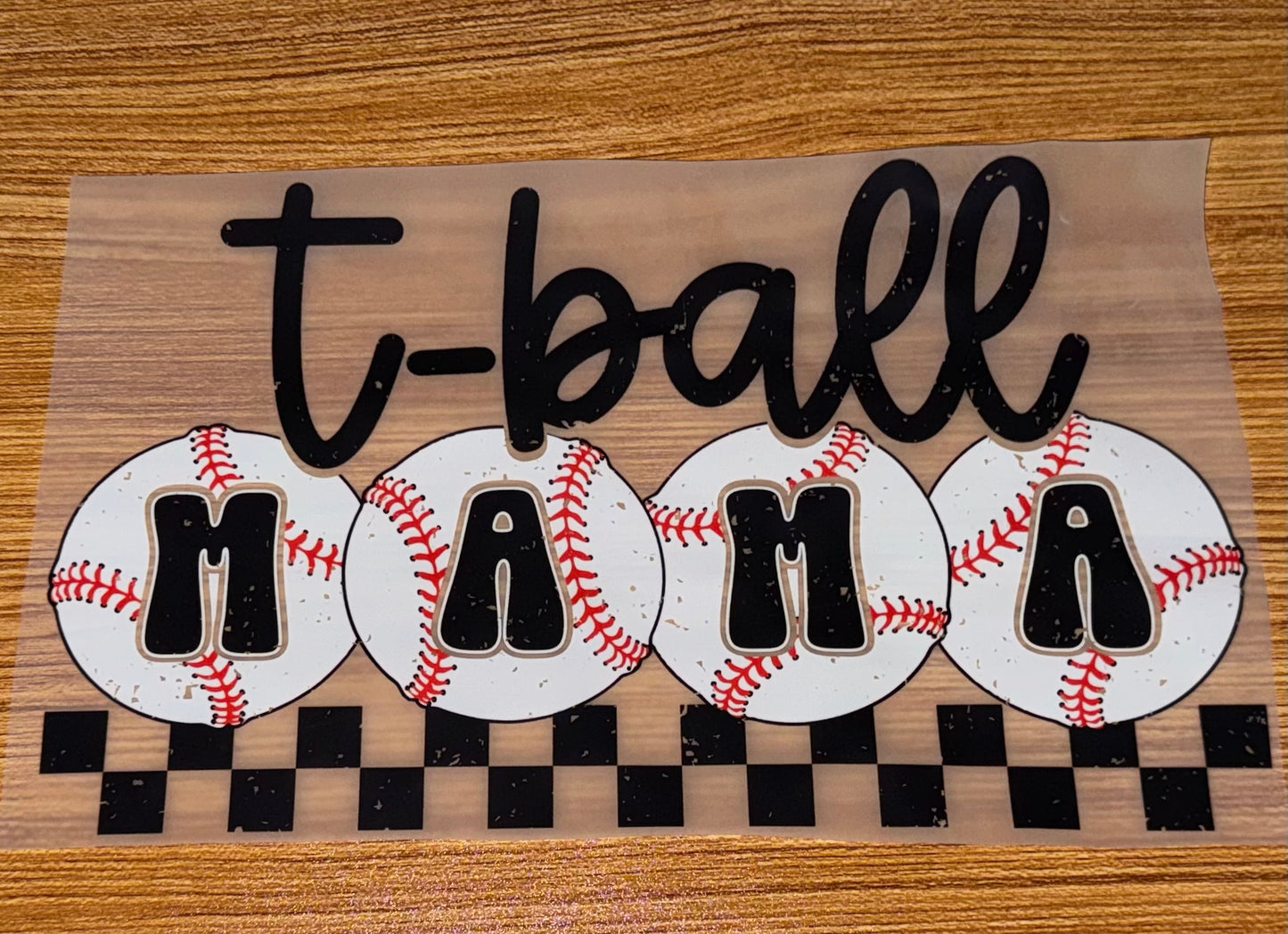 T-BALL MAMA WITH BASEBALLS PRINT