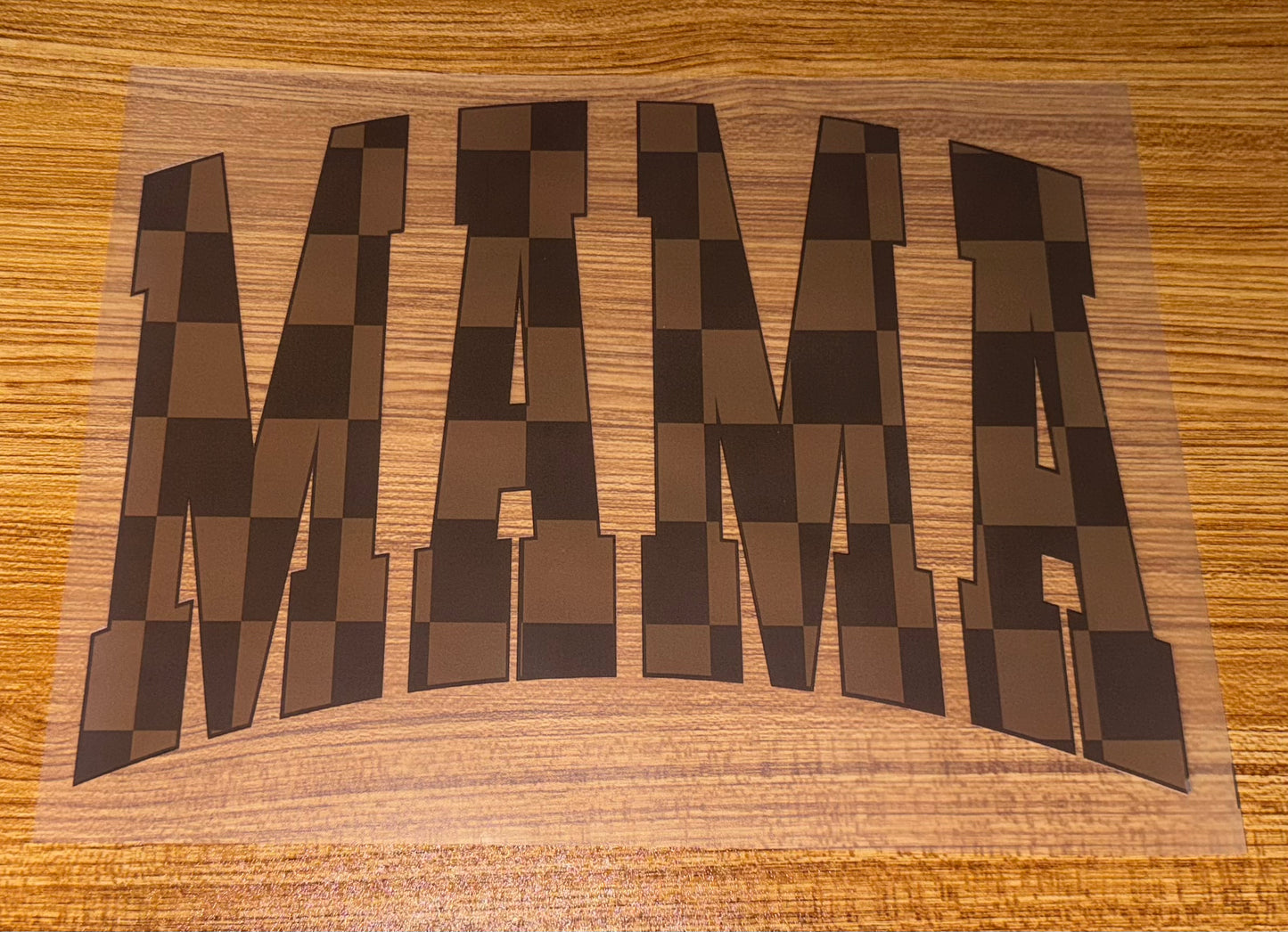 MAMA DARK BROWN AND LIGHT BROWN CHECKERED PRINT