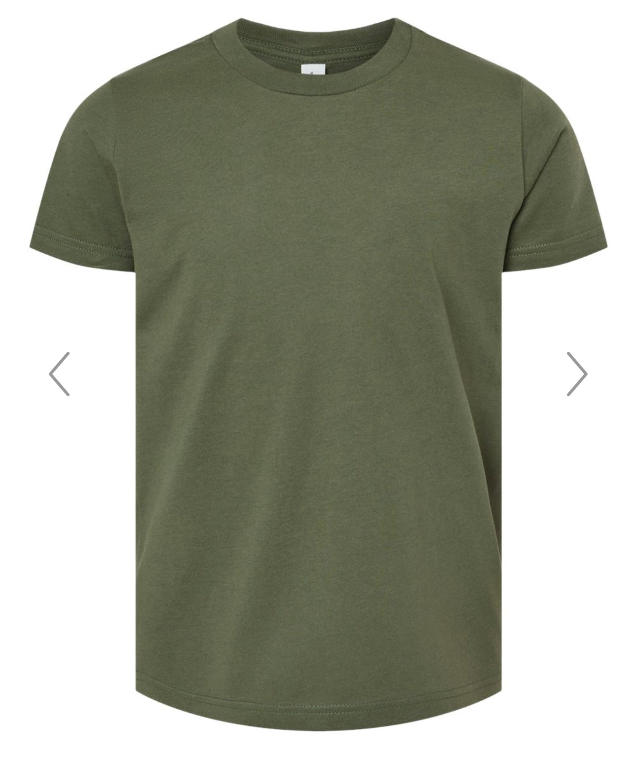 YOUTH LARGE MILITARY GREEN BELLA + CANVAS - YOUTH JERSEY TEE - 3001Y