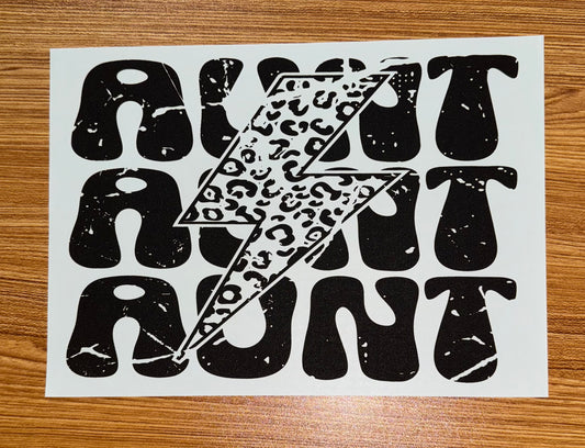 AUNT STACKED WITH BOLT BLACK PRINT