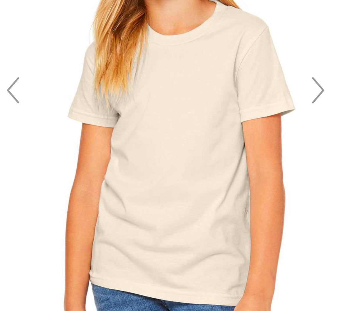 YOUTH XL NATURAL BELLA + CANVAS-YOUTH JERSEY TEE-3001Y