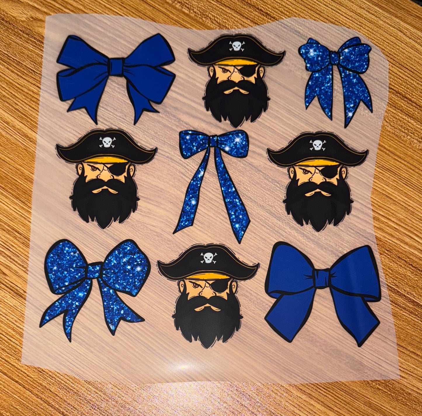PIRATES AND BLUE BOWS ADULT PRINT