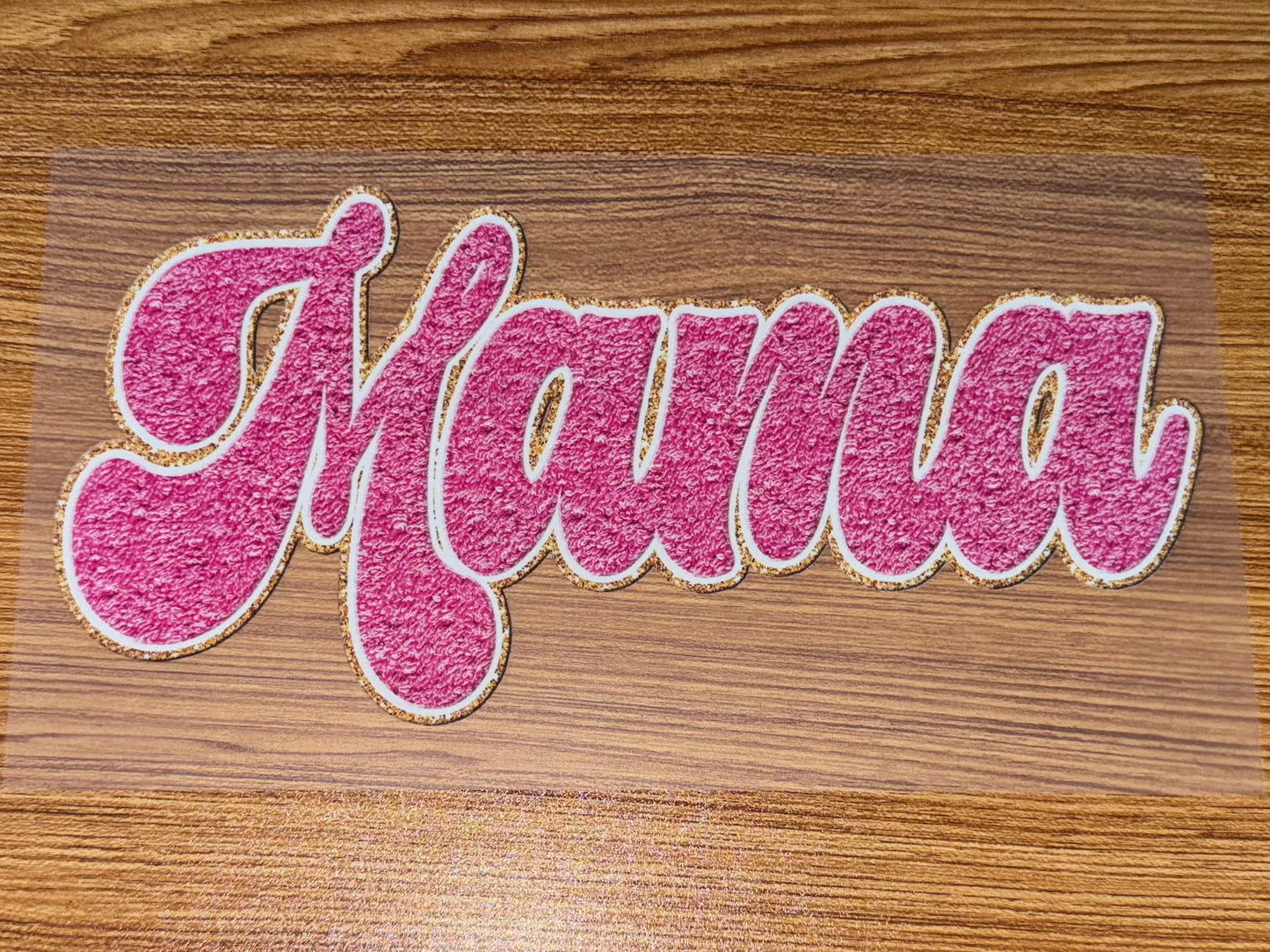 MAMA PINK FAUX CHENILLE PRINT
