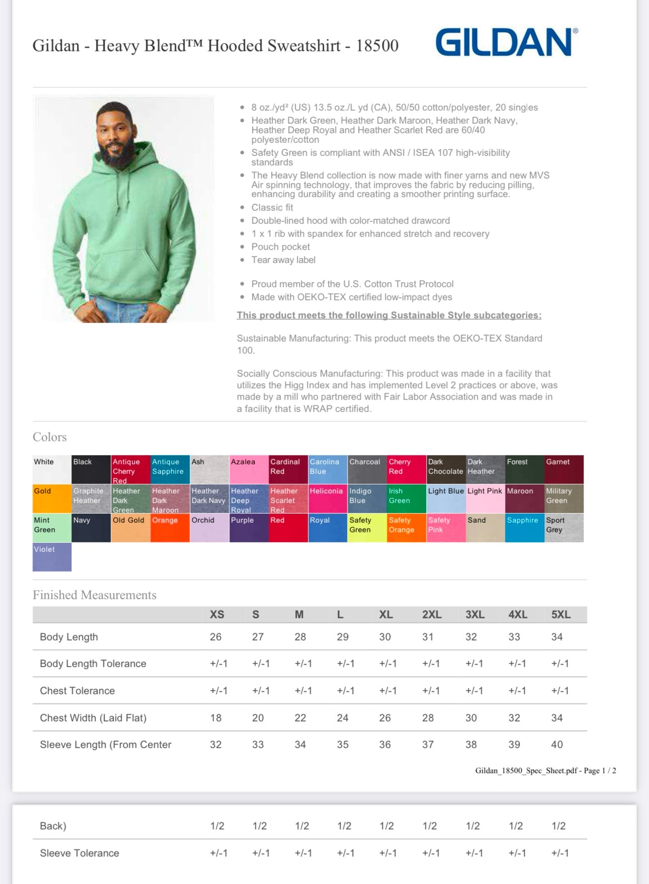 MEDIUM OLD GOLD GILDAN - HEAVY BLEND HOODED SWEATSHIRT - 18500