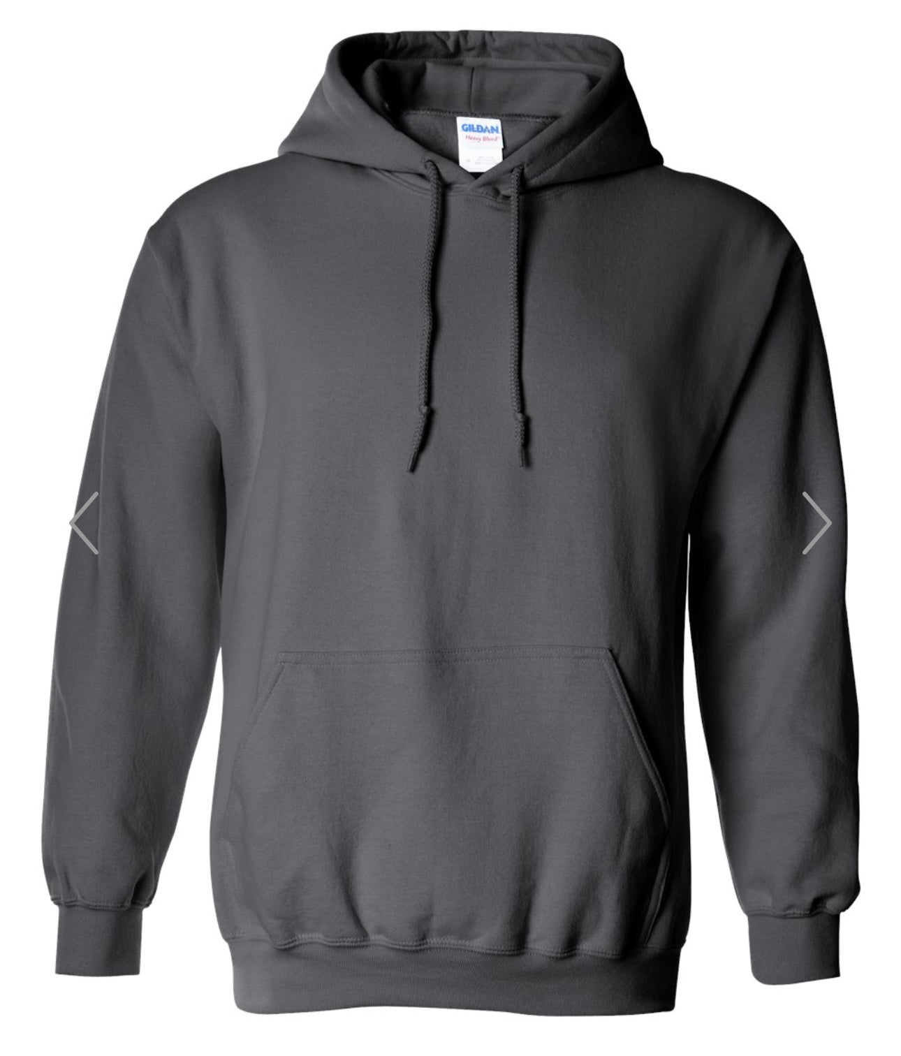 LARGE CHARCOAL GILDAN - HEAVY BLEND HOODED SWEATSHIRT - 18500