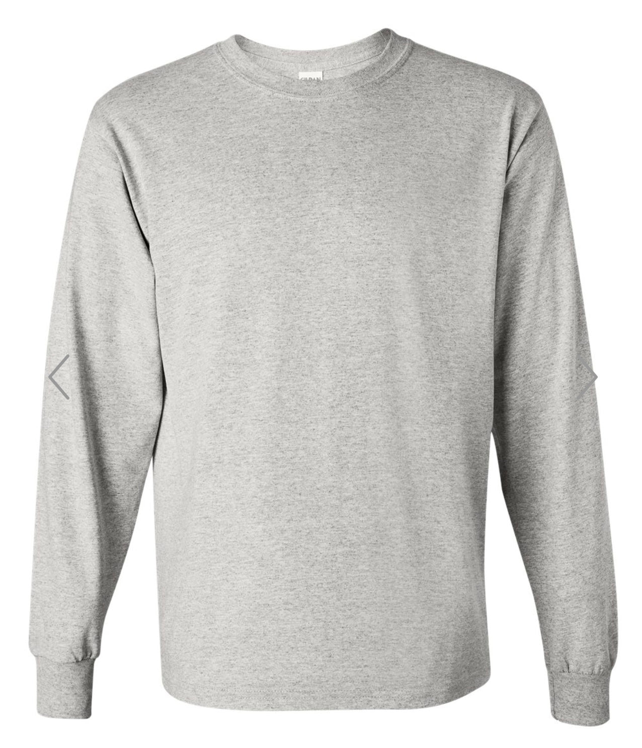 XL ASH GILDAN HEAVY COTTON LONG SLEEVE T-SHIRT - 5400
