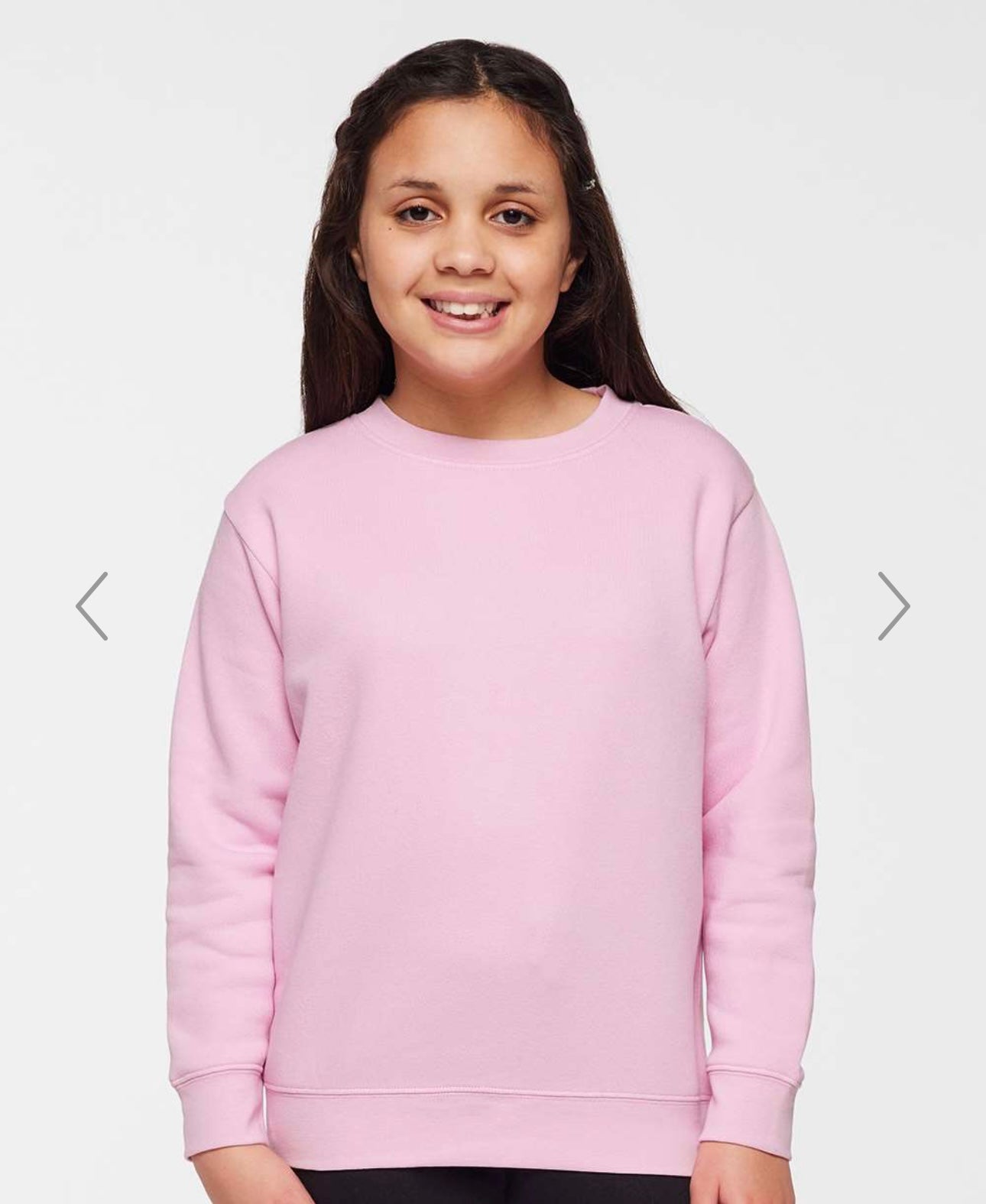 YOUTH SMALL PINK LAT - YOUTH ELEVATED FLEECE CREWNECK SWEATSHIRT - 2225