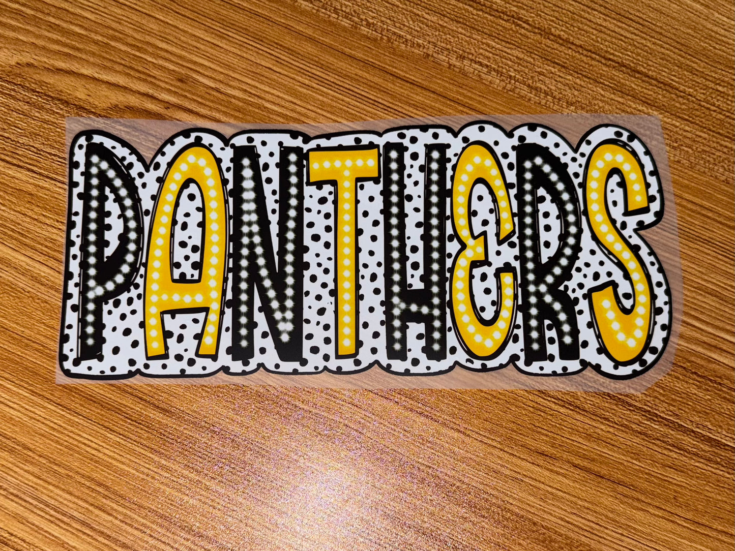 PANTHERS BLACK & GOLD DOTS PRINT