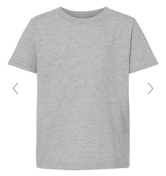 YOUTH XS HEATHER GREY TULTEX - YOUTH FINE JERSEY T-SHIRT - 235